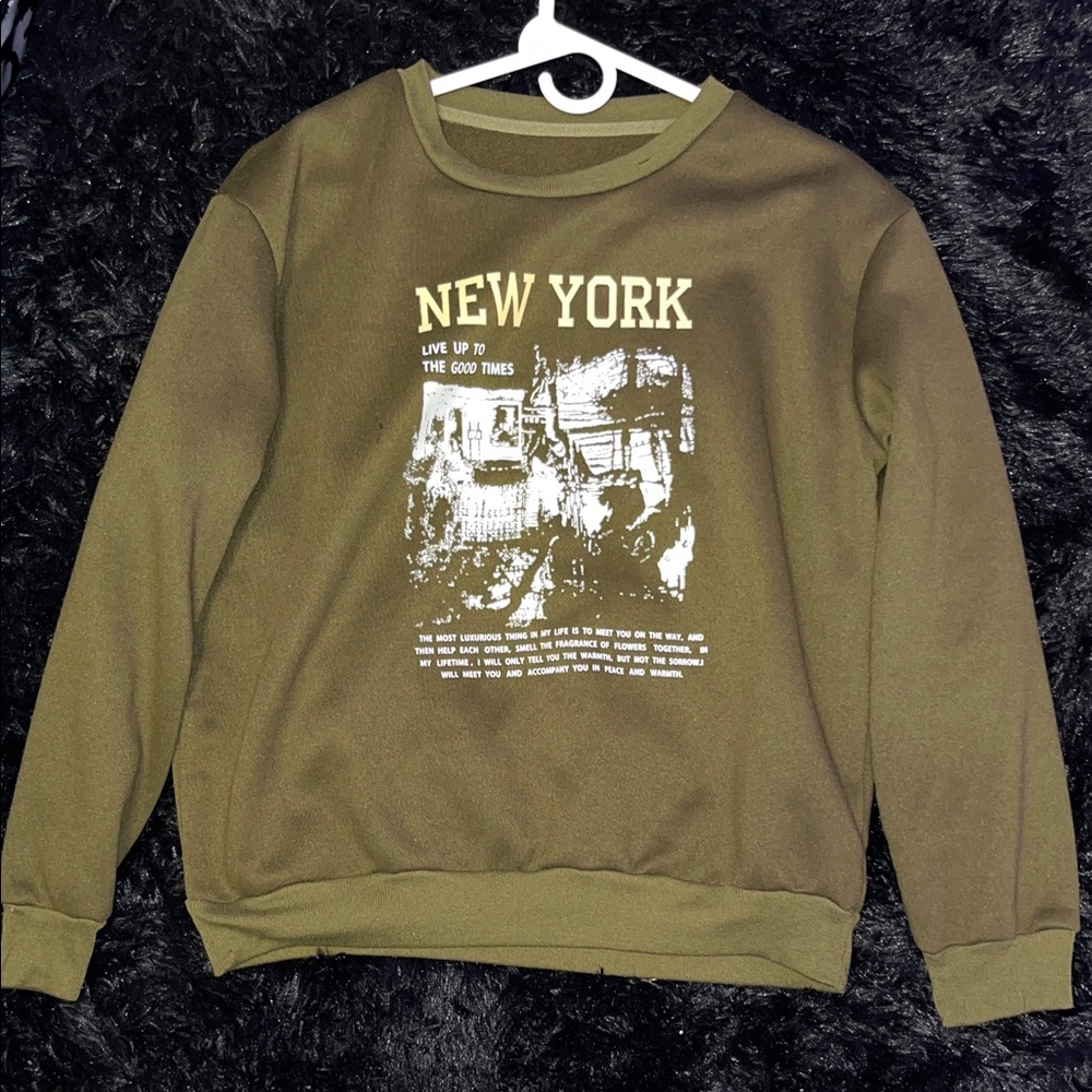 SHEIN Olive Graphic Women's Sweater